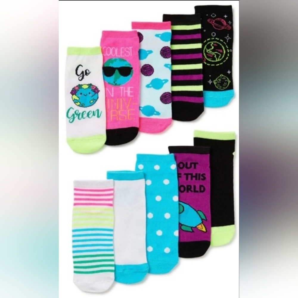 NOBO 10 Pk Multicolor Low Cut Socks Size 4-10